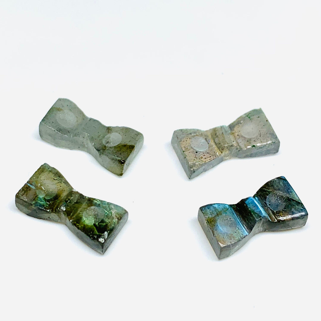 2,3,4,5 Pcs Natural Labradorite Hand Carved Bow Shape, Bow Shape Gemstone For Jewlery, Bow Shape Gemstone, 12X6 mm