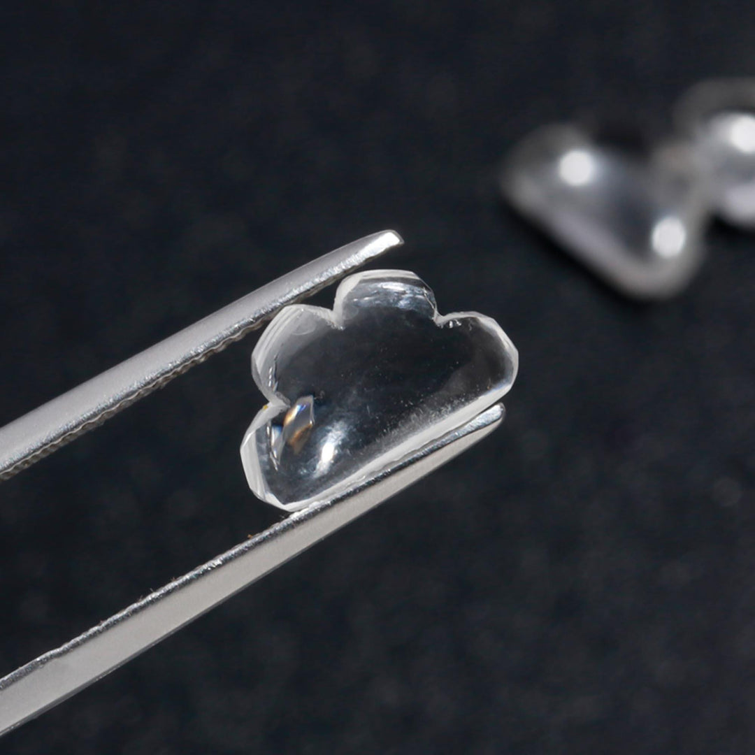 AAA Crystal Quartz Clouds Shape Beads, Natural Crystal Quarz Smooth Cloud Shape Beads, Carved Cloud Charms, 12 MM, Loose Carved Briolettes