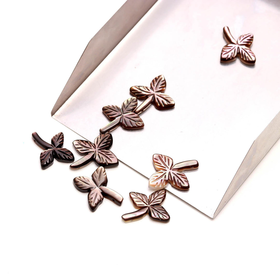 1 pc Beautiful Brown Mother of Pearl Leaf Shape Gemstone, AAA Luster Pearl Leaf Shape Beads, Jewelry Making Pearl Leaf's, Side Drilled 17 MM