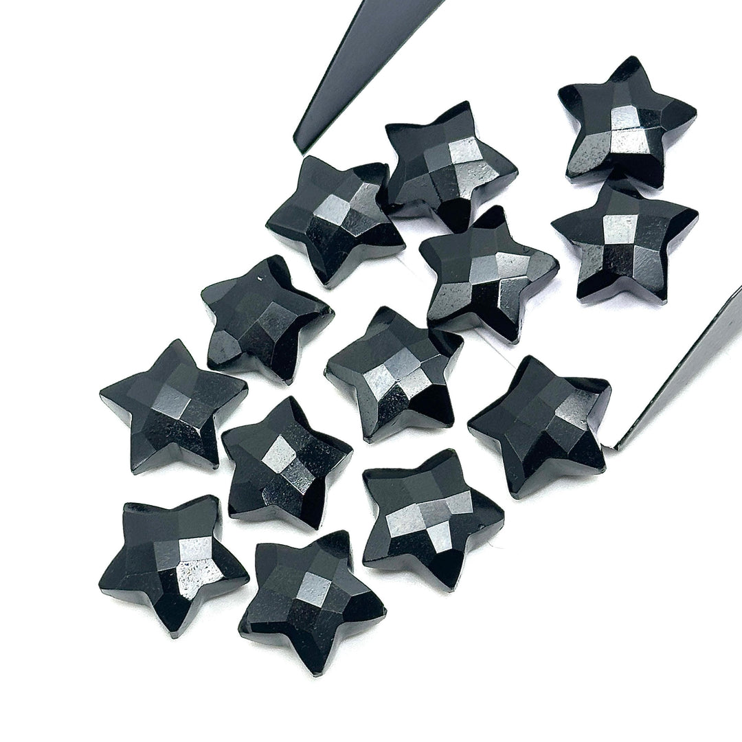Black Onyx Star Shape Briolettes, Natural Black Onyx Star Shape Gemstone for Jewelry Making, Black Onyx Star Charm Beads, 15 MM Star Beads