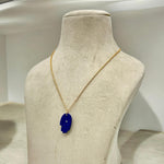 Load image into Gallery viewer, Amazing Lapis Lazuli Hamsa Necklace, Blue Lapis Gemstone Hamsa Necklace For Gift, Reiki Healing Jewelry, Blue Charm Necklace For Her 25 MM