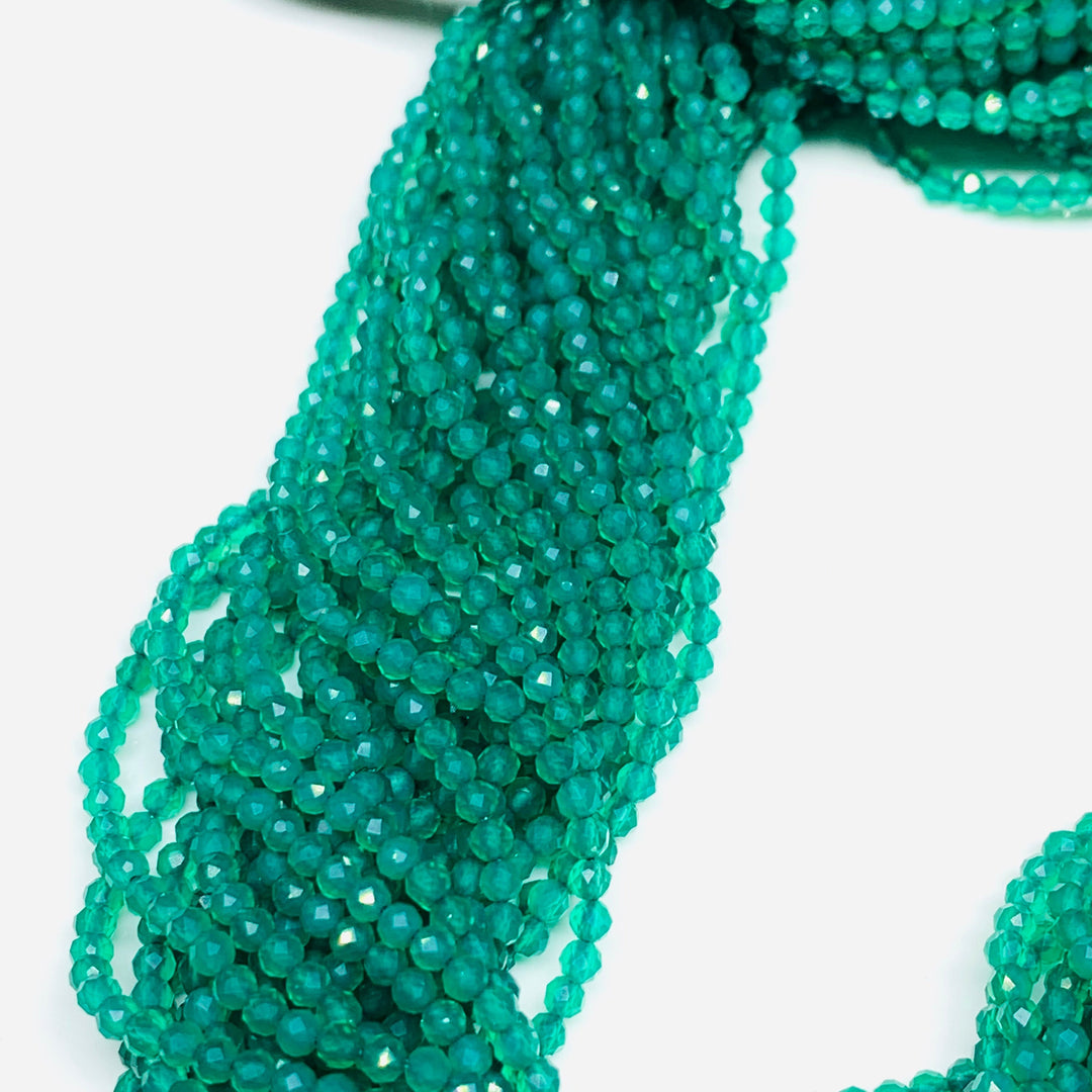 13" inch strand 100% natural green onyx faceted rondelles, faceted green onyx beads, gems for jewelry, green faceted rondelle, 2 mm