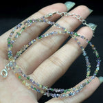 Load image into Gallery viewer, Herkimer Diamond Necklace: Raw Gemstone Beads, Sterling Silver (16 inches)