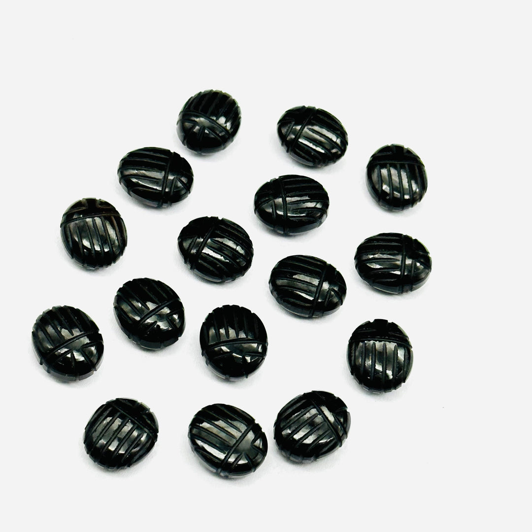 Natural Black Onyx Scarab Shape Gemstone Beads, Black Onyx Beetle Face Carving Beads, Animal Carvings Gemstone Charm Beads, 10X12 MM