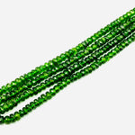 Load image into Gallery viewer, Chrome Diopside Faceted Rondelle Beads: Natural Green Gemstone, 3-4mm approx