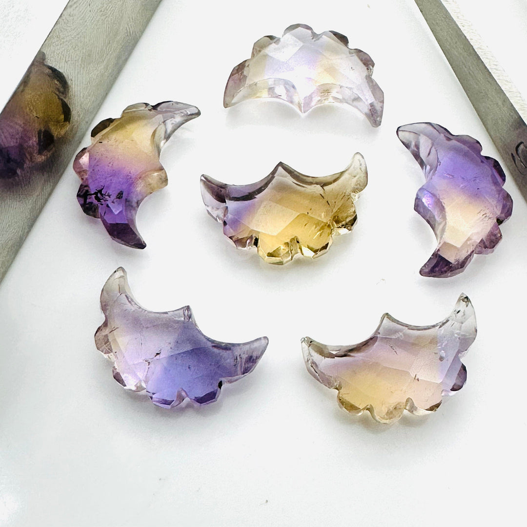 2,3,4,5,6 Pcs Natural Ametrine faceted eagle Shape gemstone, Faceted Hand Carved eagle gemstone, fancy Shape Gemstone,16X10 mm