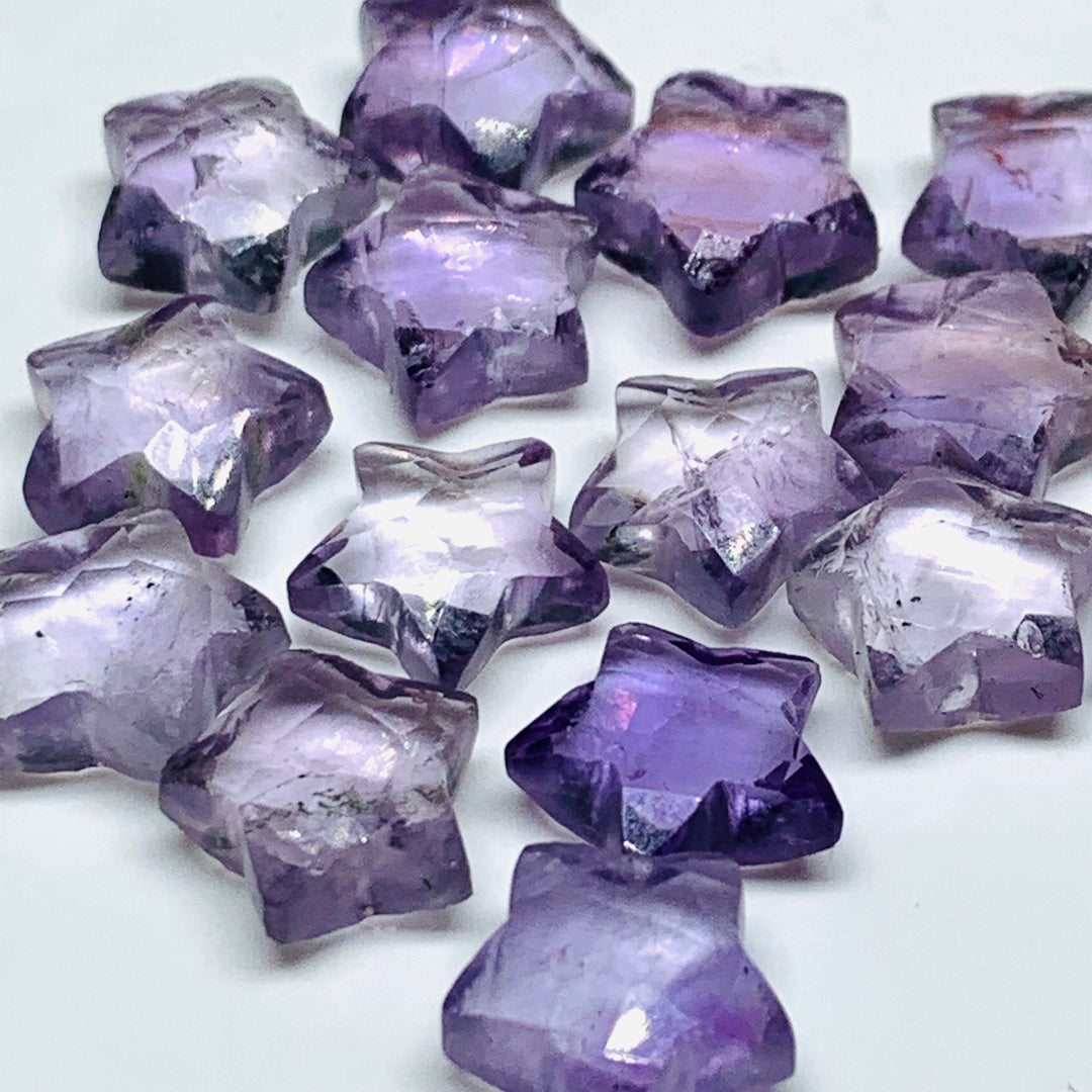 AAA Pink Amethyst Carved Star Shape Briolettes, Pink Amethyst Faceted Star Shape Gemstone Beads, Loose Star Shape Charms 10 MM, Hand Carved