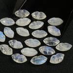 Load image into Gallery viewer, Shinning Rainbow Moonstone Carved Lips Shape Beads, Blue Flashy Lips Shape Gemstone Beads, Lips Briolette's 14X8 mm, Lips Shape Charm Beads
