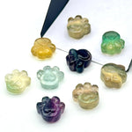 Load image into Gallery viewer, AAA+ Quality Rainbow Fluorite Hand Carved Dog Paw, Gemstone Paw Carving, 13 MM Paw Charm, Dog Cute Paws for Jewelry, Dog Jewelry Beads