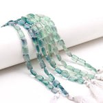 Load image into Gallery viewer, Faceted Green Fluorite Chicklet Beads, 8 Inch Strand