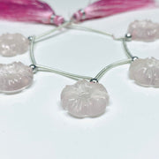 5 Pcs 100% Natural AAA Quality Rose Quartz Flower Shape Beads Strand, Carved Gemstone, Beads Strand, Gemstone For Jewellery, 14 mm