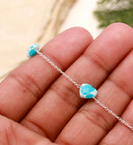 Load image into Gallery viewer, AAA Mohave Turquoise Heart Beads Bracelet, Blue Turquoise Heart Beads Bracelet, Gift For Her, 925 Silver Bracelet/Anklets, Fancy Jewelry