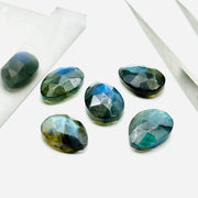 2,3,4,5 pcs A-one quality labradorite Faceted carved Rosecuts, freeform labradorite rosecuts, rosecut gemstone for jewelry 10X14 mm