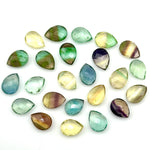 Load image into Gallery viewer, Rainbow Fluorite Faceted Pear Shape Beads, AAA+ Quality Teardrop Bead, 9X12 MM Colorful Briolette Beads, Matched Pairs, Jewelry Making Beads