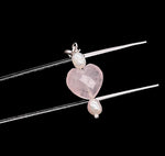 Load image into Gallery viewer, 925 Silver Charms, Natural Rose Quartz and Pearl Handmade Charm for Jewelry, Rose Quartz Heart Silver Charms, Gemstone Beads, Craft Making