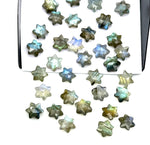 Load image into Gallery viewer, Flashy Labradorite Little Stars, Natural Labradorite Star Shape Beads, 6 MM Star Shape Gemstone for Jewlery, 6 Sides Carving Star Beads