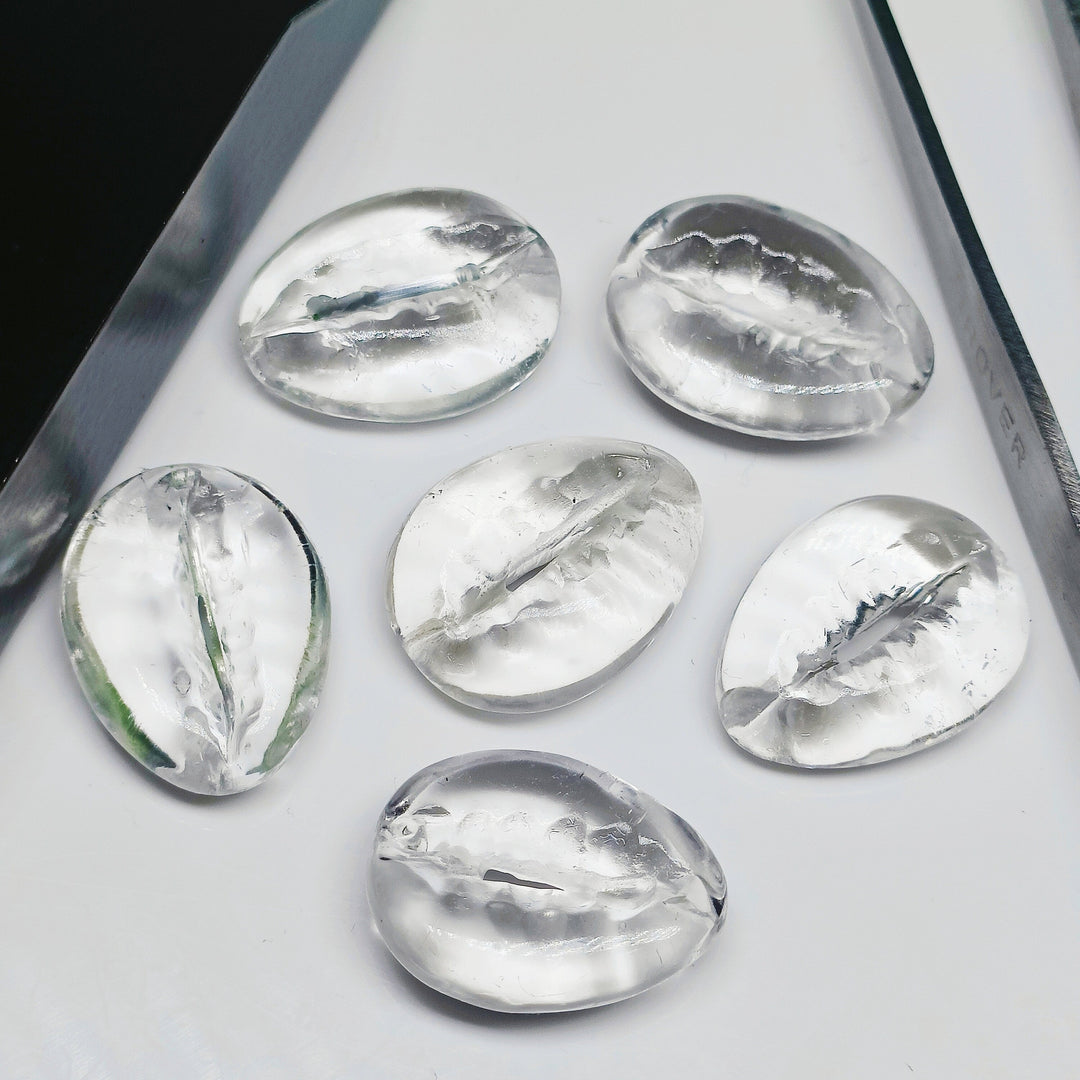 2,3,4,5 pcs 100% Natural crystal quartz conch Shape Carved Gemstone,Loose Gemstone,cowris Shape Gemstone forJewlery,Carved Gemstone 20X16 mm