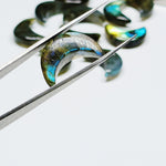 Load image into Gallery viewer, Flashy Labradorite Moon Shape Beads, Natural Labradorite Smooth Moon Shape Briolettes, Hand Carved Cresent Moon Charm Beads, 17 MM