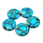 Load image into Gallery viewer, Copper Turquoise Evil Eye Shape Gemstone, AAA Copper Turquoise Hand Carved Stone Beads For Jewelry Making, 28 MM, Round Evil Eye Carving