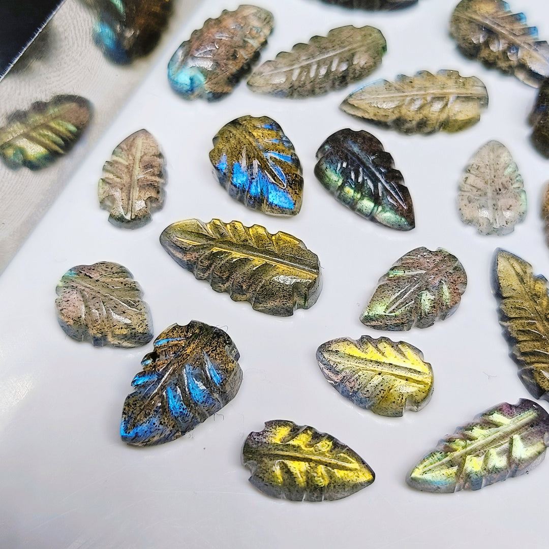2,3,4,5,6 Pcs 100% Natural AAA Quality Labradorite Leaf Carved Gemstone, Labradorite Gemstone, Carved Gemstone 8X5- 11X6 mm