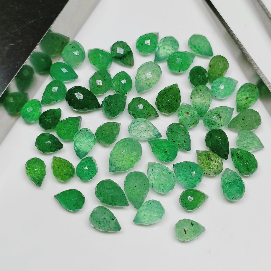 2,3,4,5,6 pcs 100% Natural Green strawberry Drop Shape Gemstone, Natural Drop Shape Gemstone, Gemstone for Jewlery, 3X5- 7X4.5 mm (Approx)
