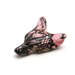 Load image into Gallery viewer, Carved Rhodonite Fox Face Gemstone, Crystal Gifts, 22 MM