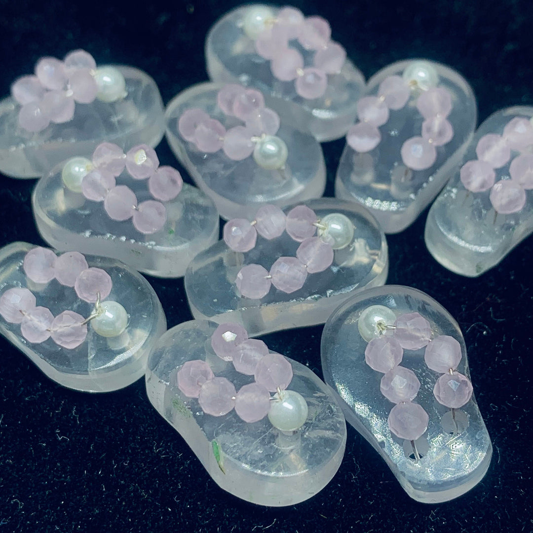 1 Pair, 100% Natural Rose Quartz Slipper Shape Gemstone, Carved Gemstone, Loose Gemstone, Slipper Shape Gemstone, Carved Slippers, 18X11 mm