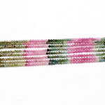 Load image into Gallery viewer, Multi Tourmaline Faceted Round Beads, Natural Watermelon Tourmaline Micro Faceted Beads, 2 MM Tourmaline Beads for Jewelry, 12.5 Inches