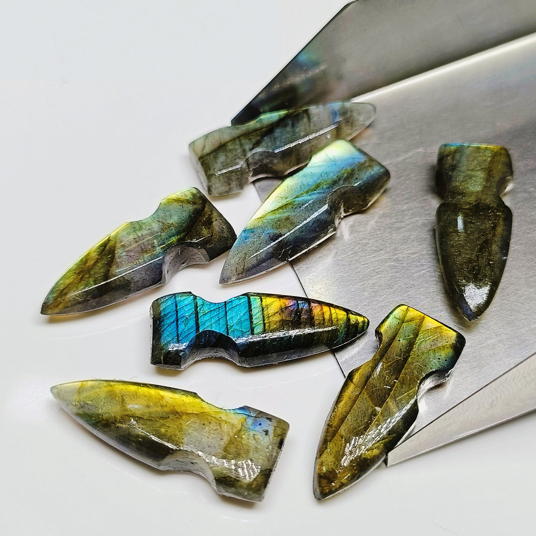 2,3,4,5,6 100% Natural labradorite Bullet Shape Carving, Hand carved Bullet shape Gemstone, carved Gemstone jewelry Making,26X10 mm.