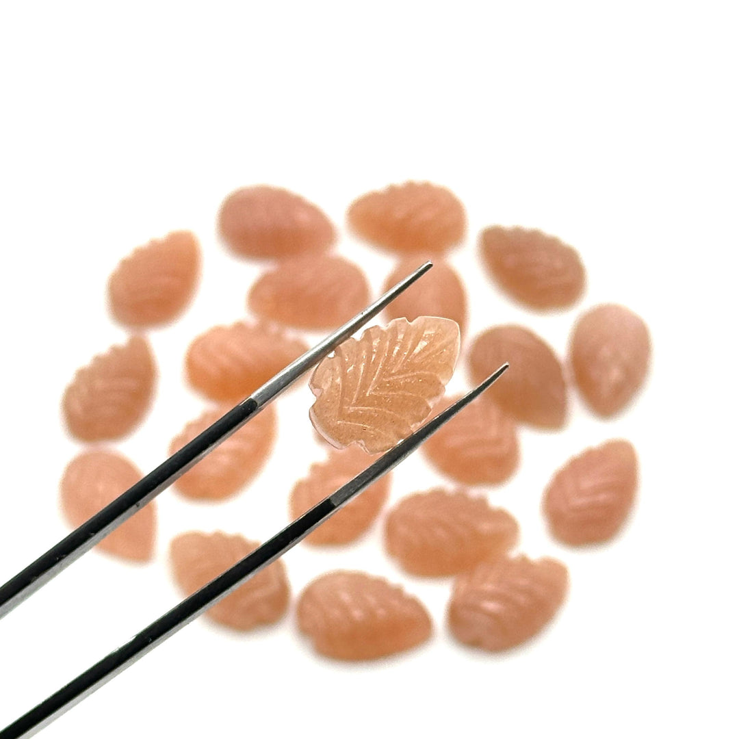 Natural Peach Moonstone Leaf Shape Briolettes, AAA Hand Carved Leaf Shape Gemstone Beads, Moonstone Leaf Beads, 14 MM Loose Leaf Charms