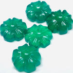Load image into Gallery viewer, 2,3,4,5 Pcs Natural Green Onyx Hand Carved Flower Shape, Carved Flower Shape Gemstone For Jewellery, Flower Shape Gemstone, 12 mm