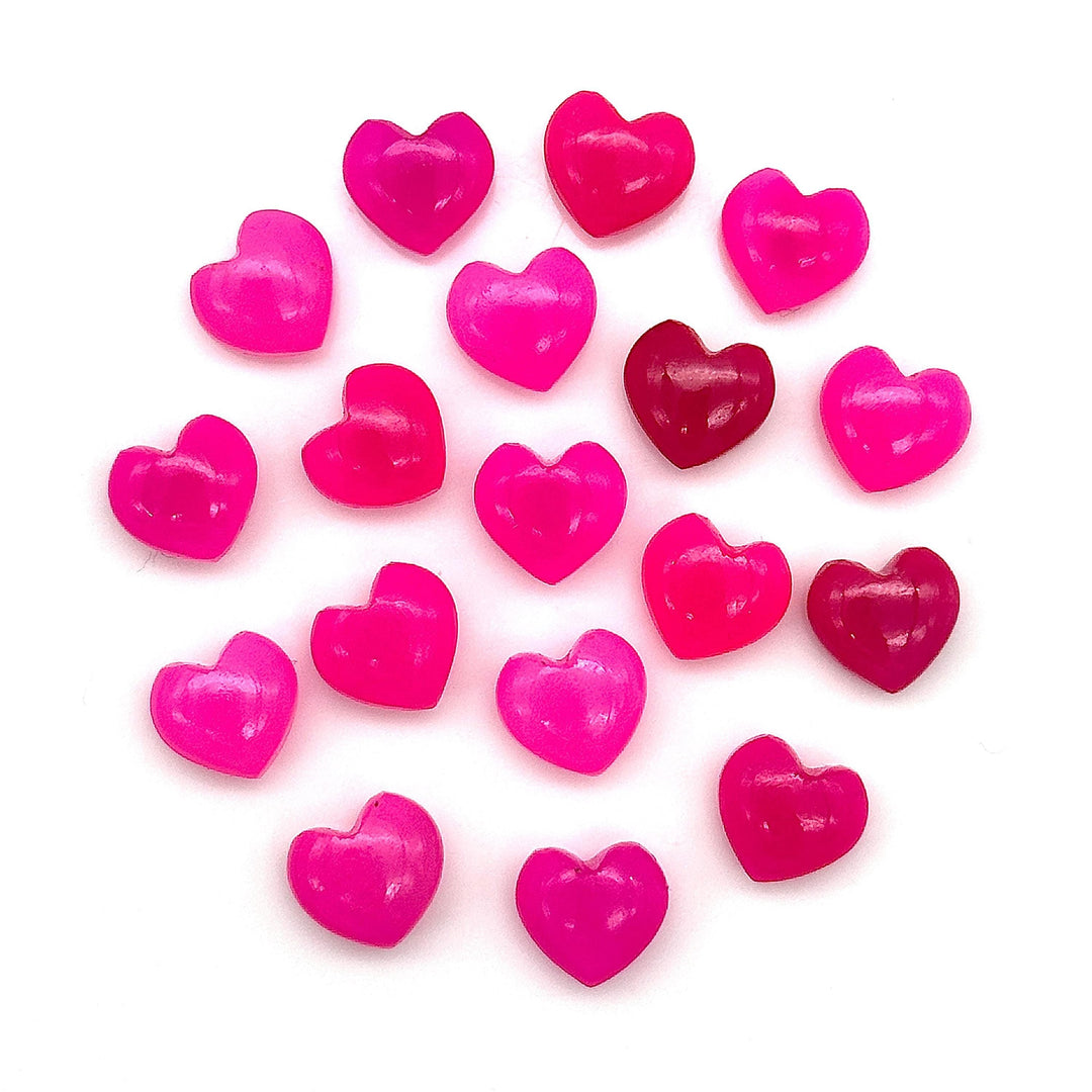 Dazzling Hot Pink Chalcedony Heart Beads, Pink Chalcedony Smooth Heart Shape Beads, Loose Gemstones, 10 MM Heart Charms for Jewelry Making