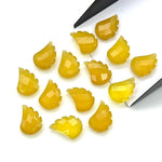 Load image into Gallery viewer, Yellow Chalcedony Leaf Shape Beads, Hand Carved Leaf Shape Briolette's, Faceted Fancy Carvings for Jewelry Making, 11X15 MM, Wholesale Beads