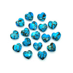 Load image into Gallery viewer, Tiny Copper Turquoise Heart Shape Beads, AAA Turquoise Faceted Heart Shape Briolette's, AAA Hand Carved Heart Charm, 8 MM, Heart Craft Beads