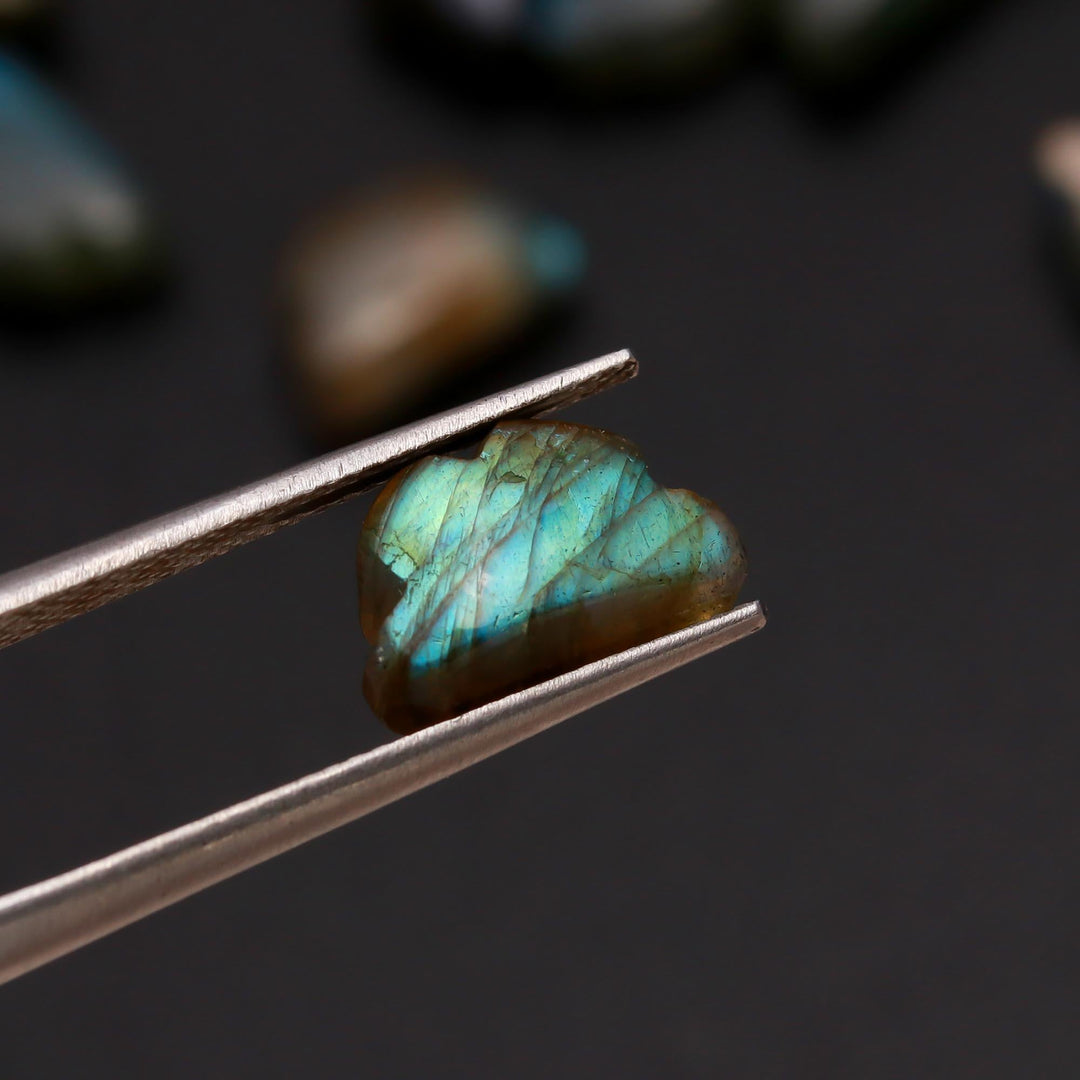 Flashy Labradorite Clouds Shape Gemstone Beads, Labradorite Smooth Cloud Briolette's, Rainy Black Rainbow Cloud for Jewelry Making, 12 MM