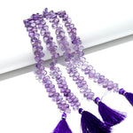 Load image into Gallery viewer, Natural Amethyst Pear Shape Beads, Purple Amethyst Smooth Pear Side Drill Beads for Jewelry Making, 7 Inch, 8-9 MM