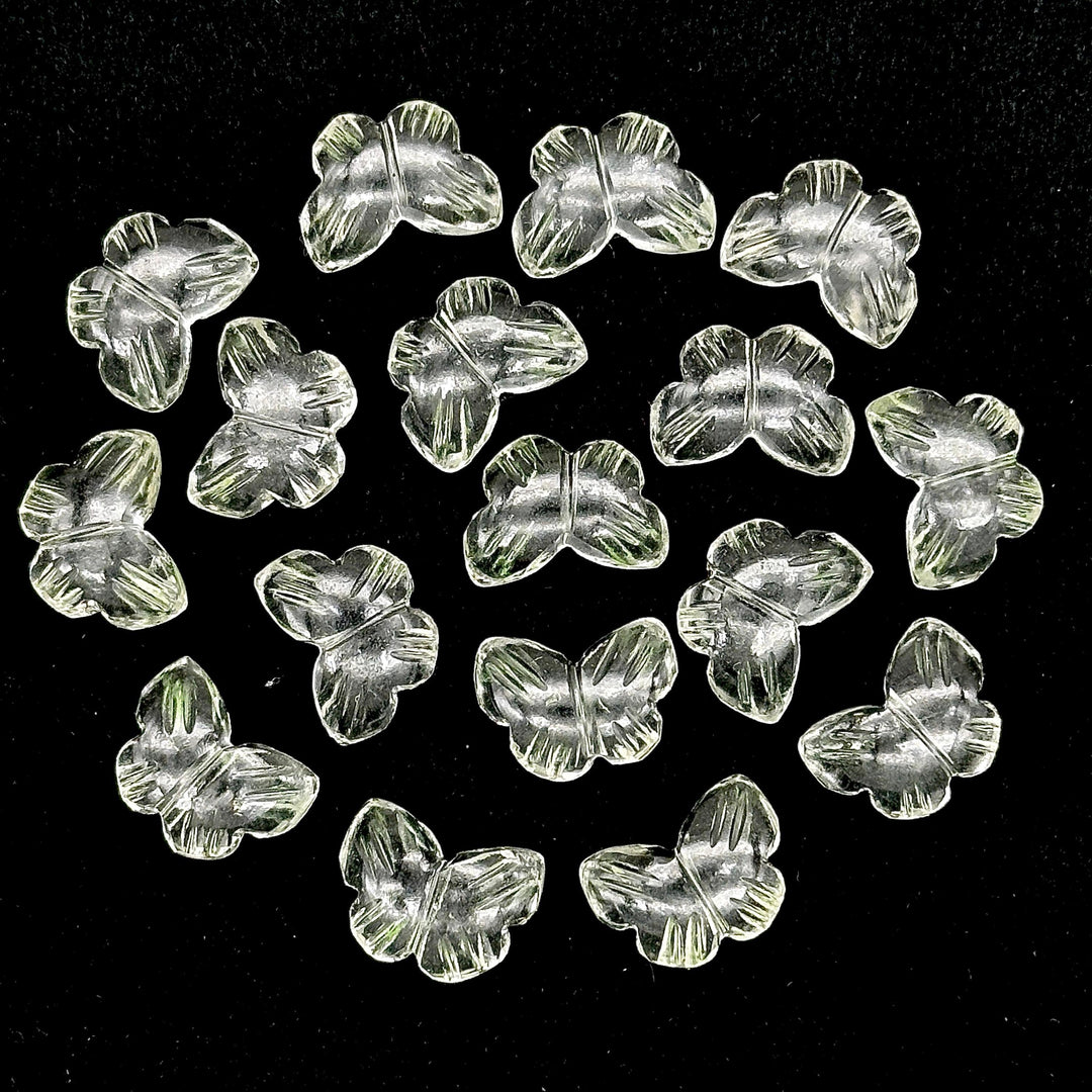 Natural Crystal Quartz Butterfly Shape Briolette, AAA Clear Quartz Hand Carved Butterfly Beads, Gemstone Beads, 13 MM Loose Beads Charm