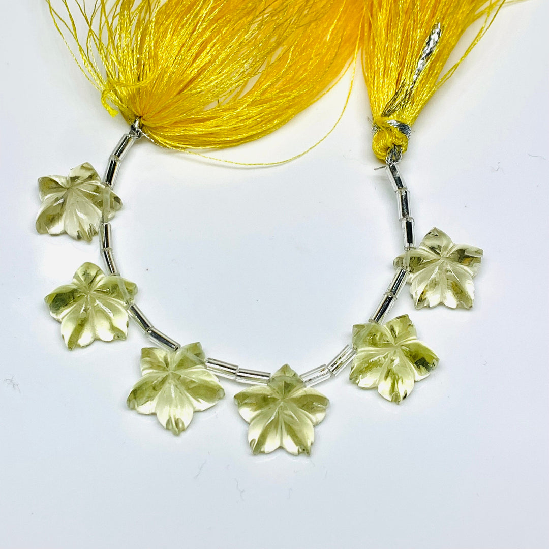 AAA Quality 100% Natural Lemon Quartz Fancy Shape Carved Gemstone, Fancy Shape Carving, Carved Gemstone For Jewellery 12 mm