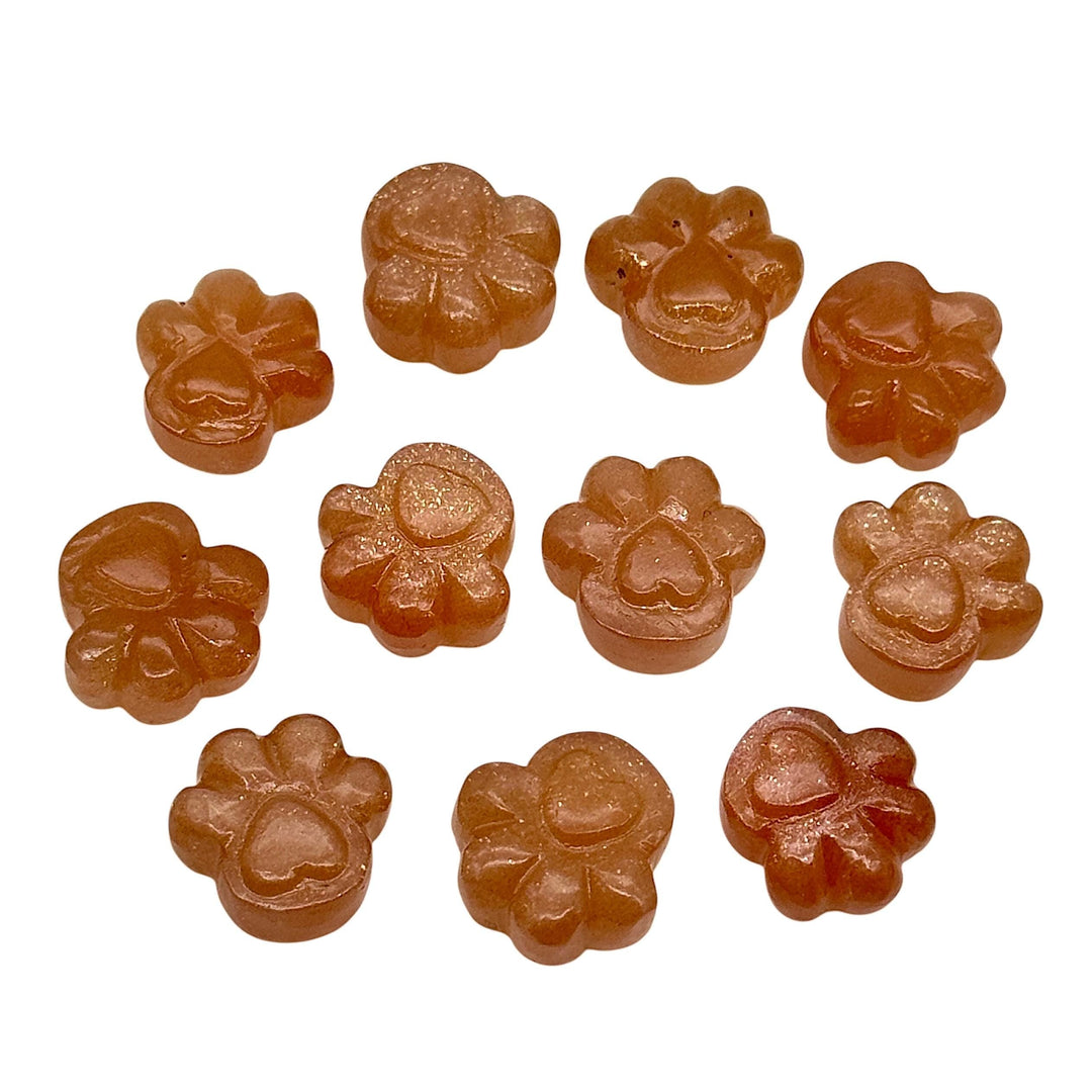 Natural Peach Moonstone Dog Paw Carving, AAA+ Quality Gemstone Paw Carving, 13 MM Little Paw Charm, Gift For Dog Lover, Dog Pendant For Gift