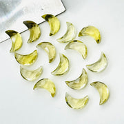 2,3,4,5 Pcs Natural lemon quartz Hand Carved Moon Shape Briolette, Carved Moon Shape Gemstone Jewelry, Faceted Moon Shape Briolette 12x7 mm
