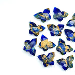 Load image into Gallery viewer, Mohave Turquoise Butterfly Gemstone, Dark Ocean Blue Mohave Copper Turquoise Butterfly, Handmade Faceted Butterfly Carving Beads, 14x10 MM
