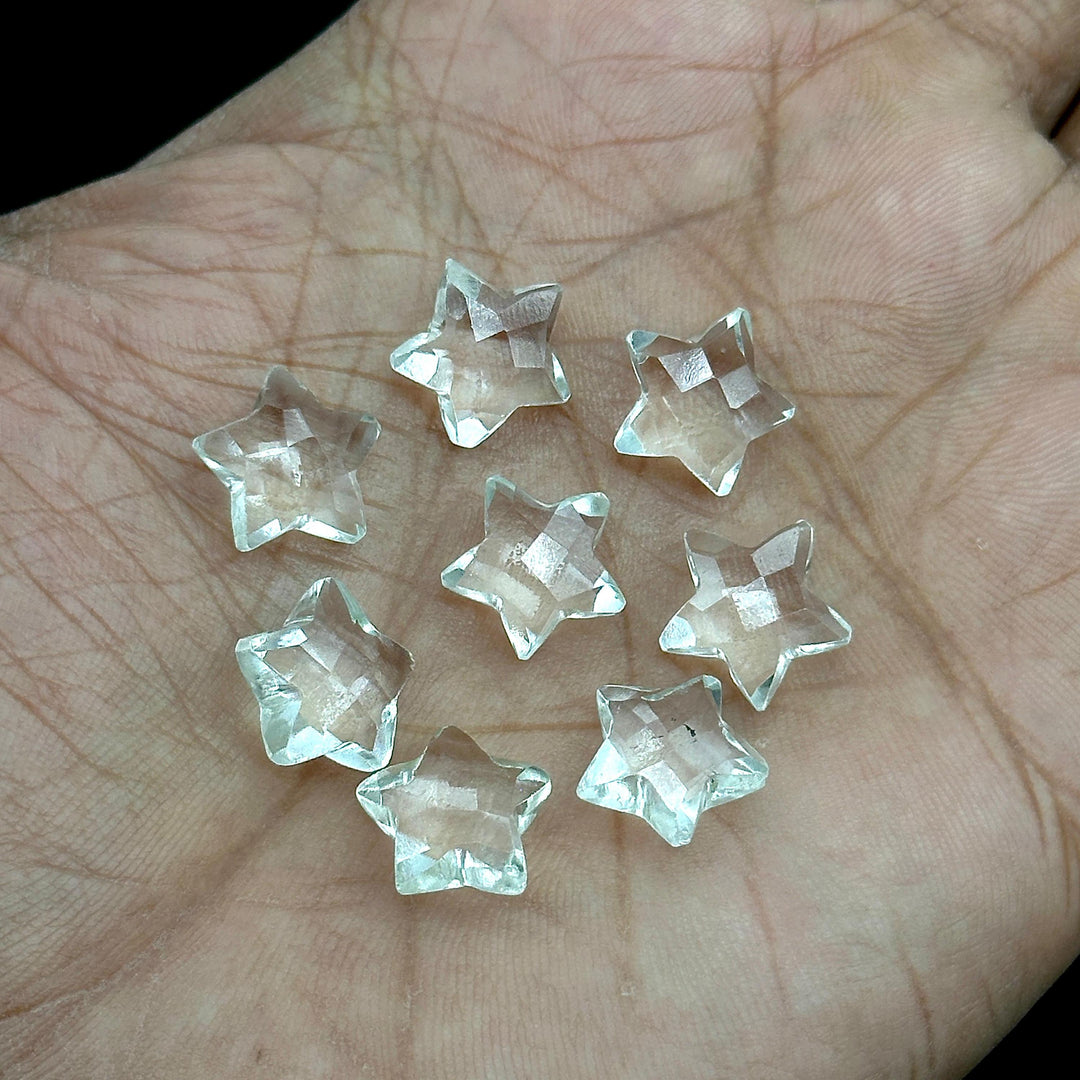 Natural Crystal Quartz Star Shape Briolettes, AAA Clear Quartz Faceted Star Beads, Wholesale Loose Beads for Jewelry, 12 MM, Star Crystals