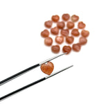 Load image into Gallery viewer, Red Sunstone Heart Briolettes: AAA Gemstone Beads, Hand Carved 8mm