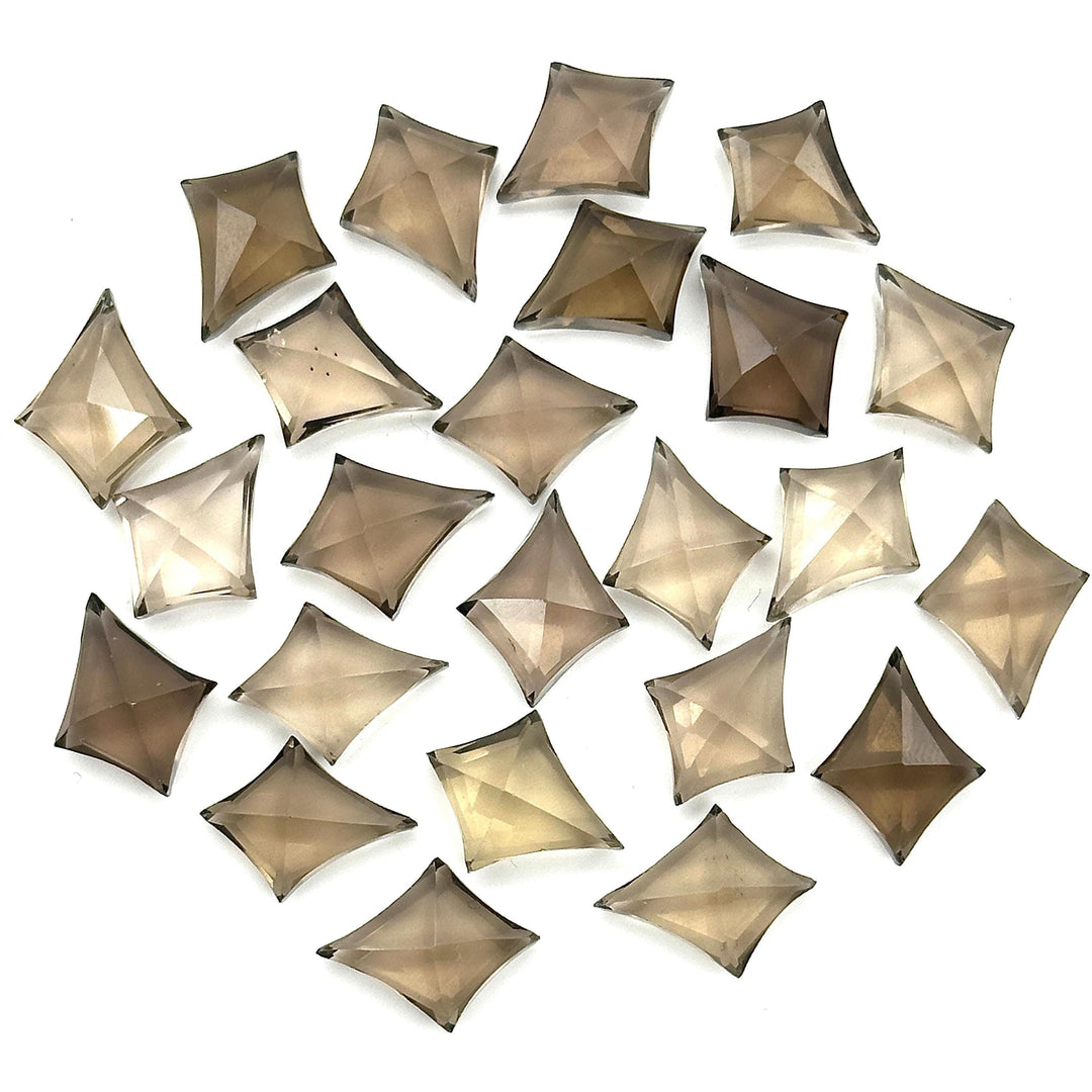 Smoky Quartz Kite Shape Gemstone Beads, Hand Carved Faceted Kite Shape Beads, Kite Shape Charms for Jewelry Making, 16 MM Gemstone Carvings