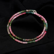Smooth Tourmaline Beaded Necklace ~ Wedding Necklace for Women's ~ Watermelon Gemstone Beads Jewelry by Agarwalgemscreations