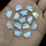 Load image into Gallery viewer, Flashy Rainbow Moonstone Clouds Shape Beads, Rainbow Smooth Cloud Beads, Carved Cloud Gemstone Charms, 12 MM, Loose Carved Briolettes