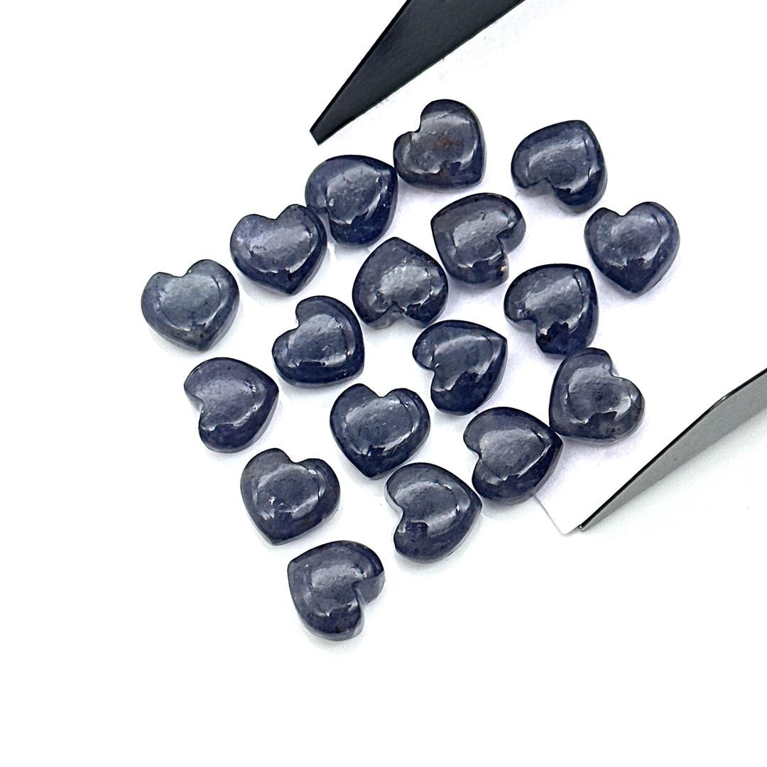AAA Iolite Heart Beads: 10mm Smooth Gemstone Charms
