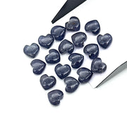 AAA Iolite Heart Beads: 10mm Smooth Gemstone Charms