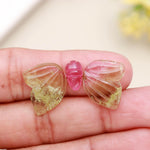 Load image into Gallery viewer, Carved Tourmaline Butterfly Beads: AAA Grade, 16-10mm Loose Gemstones