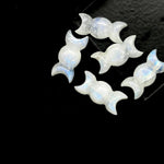 Load image into Gallery viewer, Natural Rainbow Moonstone Triple Moon Shape Beads, AAA Moonstone Hand Carved Triple Moon Stone, Jewelry Making Candy Shape Stone, 22 MM